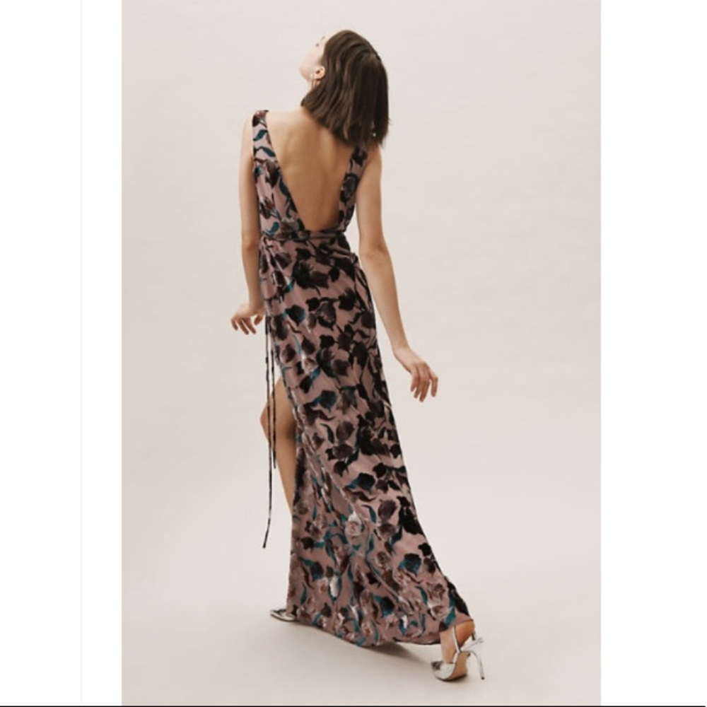 NWT BHLDN Sancia Velvet Burnout Wrap Dress 2 - Picture 3 of 11
